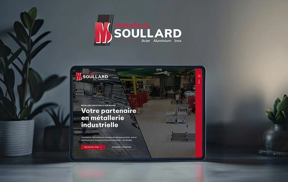 Métallerie Soullard : site vitrine présenté sur tablette